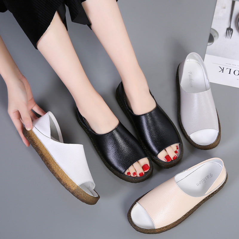 Women's nan perforated leather sandals with an open toe area, anatomical comfort footbed, and shock-absorbing rubber sole Mune Fashion