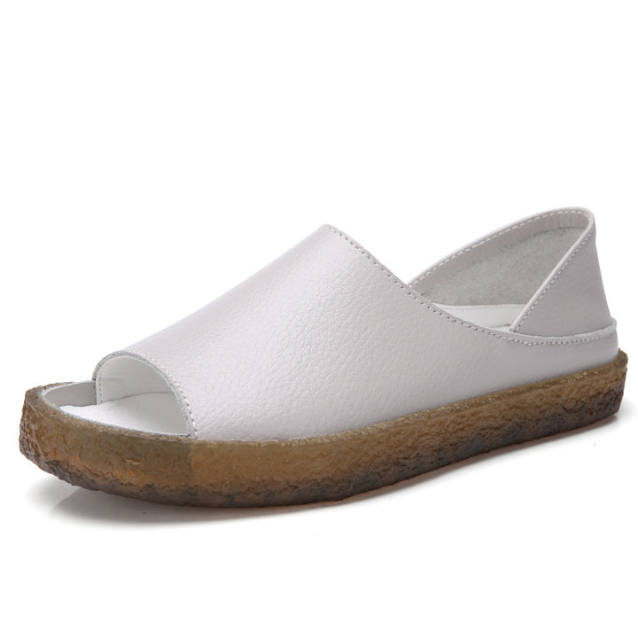 Women's nan perforated leather sandals with an open toe area, anatomical comfort footbed, and shock-absorbing rubber sole Mune Fashion