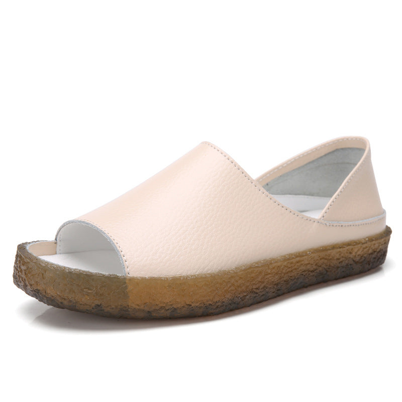 Women's nan perforated leather sandals with an open toe area, anatomical comfort footbed, and shock-absorbing rubber sole Mune Fashion