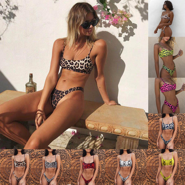 Ladies triangle bikini with snake leather pattern Mune Fashion