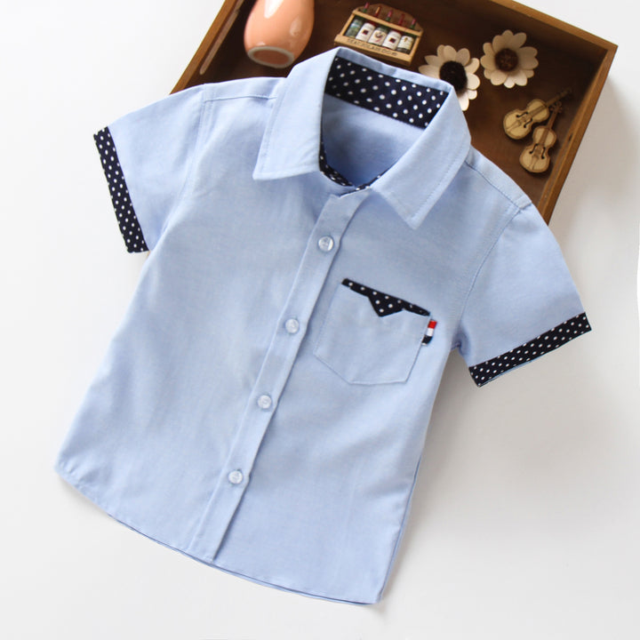 Stylish short-sleeved shirt for boys with playful application Mune Fashion