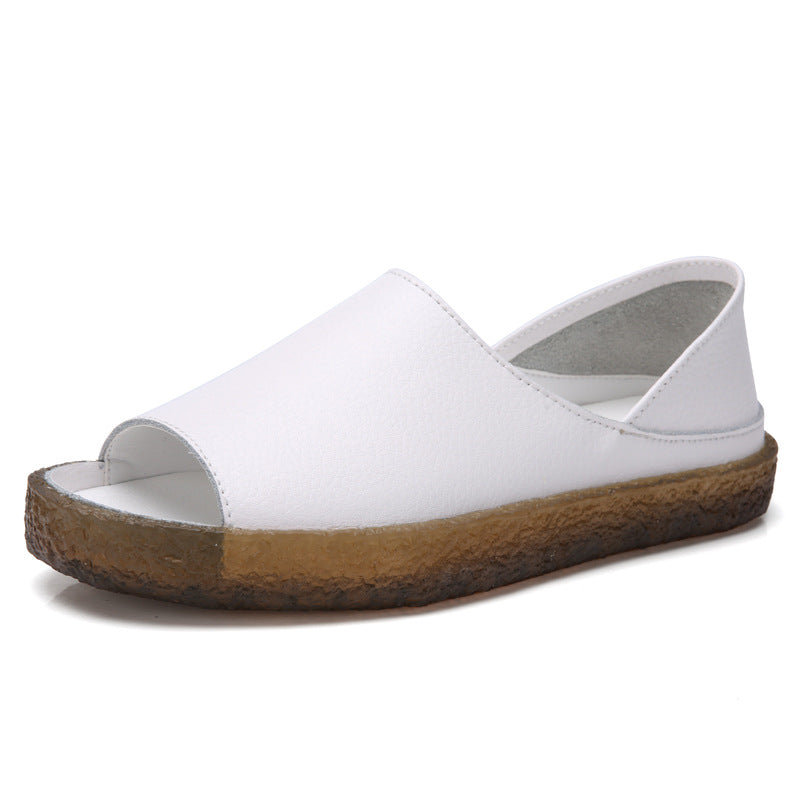 Women's nan perforated leather sandals with an open toe area, anatomical comfort footbed, and shock-absorbing rubber sole Mune Fashion