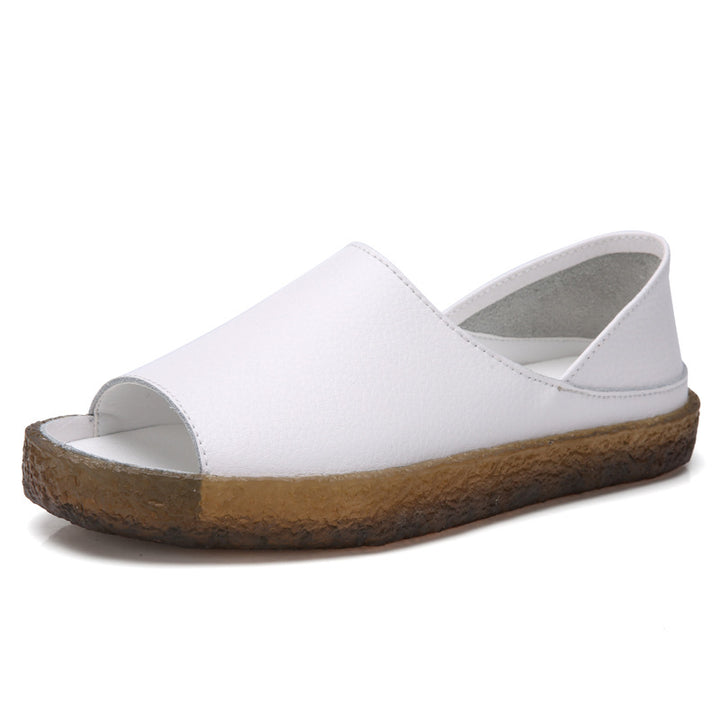 Women's nan perforated leather sandals with an open toe area, anatomical comfort footbed, and shock-absorbing rubber sole Mune Fashion