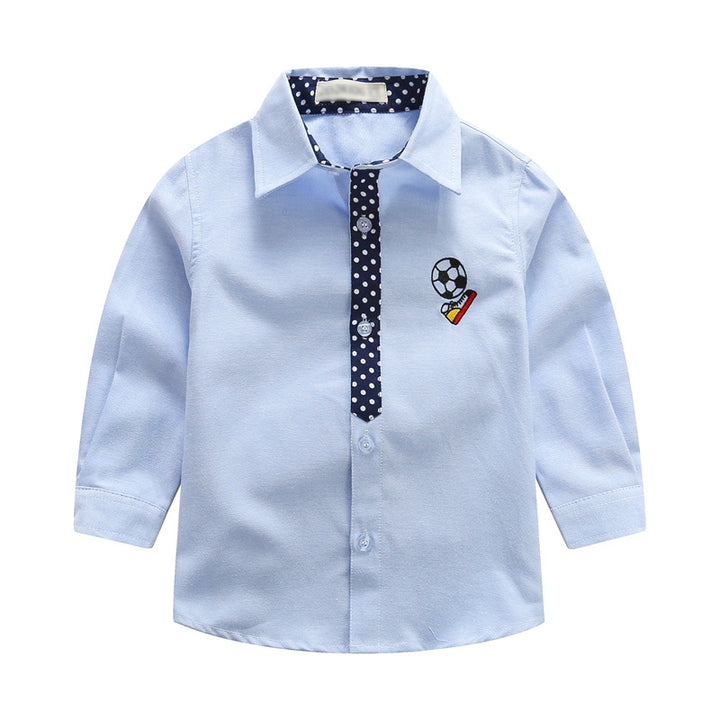 Unisex long-sleeve blouse with stylish chest appliqué Mune Fashion