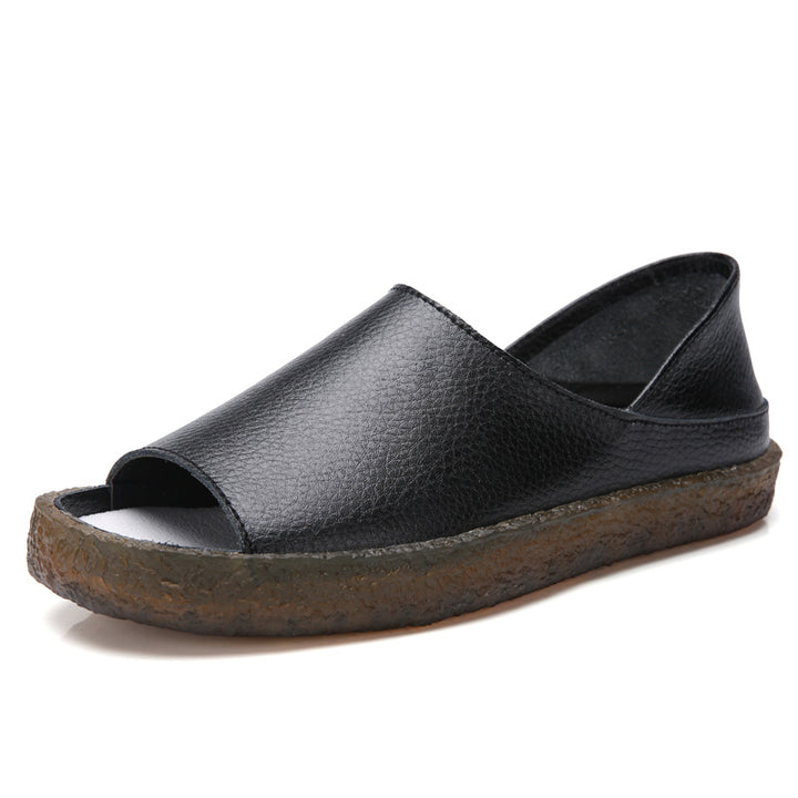 Women's nan perforated leather sandals with an open toe area, anatomical comfort footbed, and shock-absorbing rubber sole Mune Fashion