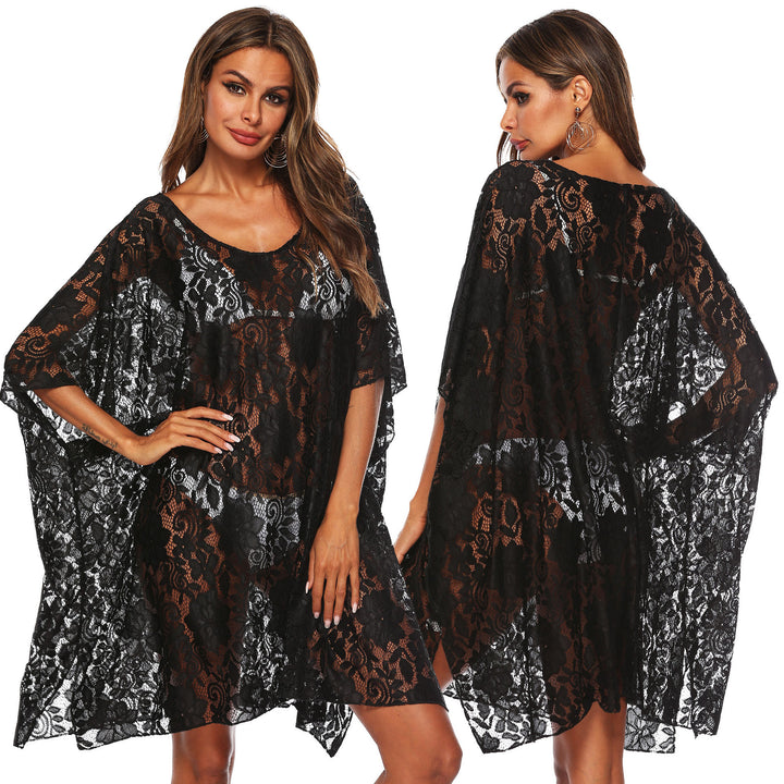 Women Transparent Lace Beach Cover-Up Mune Fashion