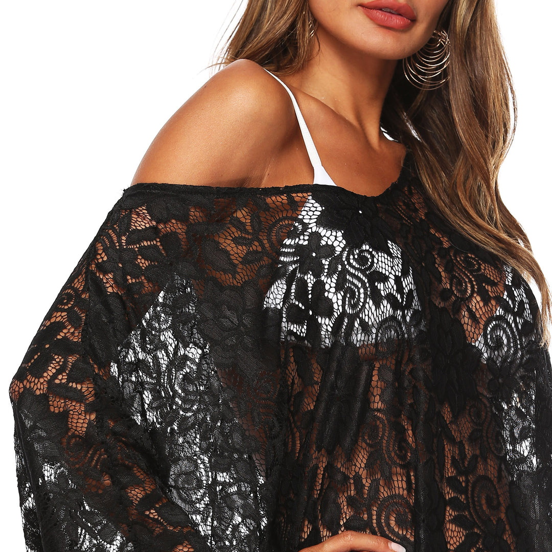 Women Transparent Lace Beach Cover-Up Mune Fashion