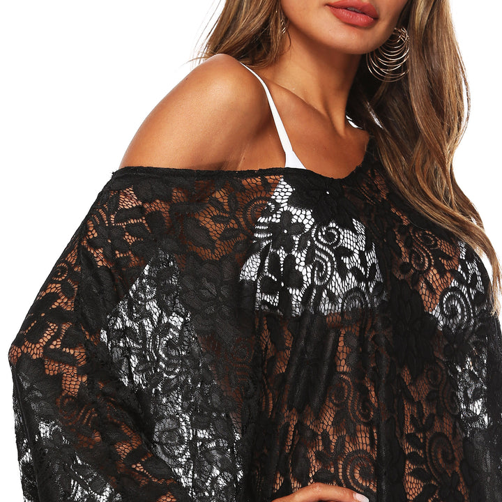 Women Transparent Lace Beach Cover-Up Mune Fashion