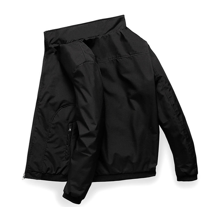 Men's Lightweight Microfiber Bomber Jacket with Stand-Up Collar and Elastic Cuffs Mune Fashion