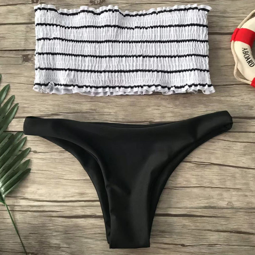 Ladies Bandeau Bikini Set with Fine Ruffle Design Mune Fashion