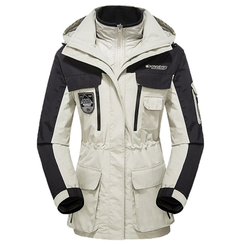 Men's waterproof breathable three-piece outdoor expedition jacket with hood and multifunction pockets Mune Fashion