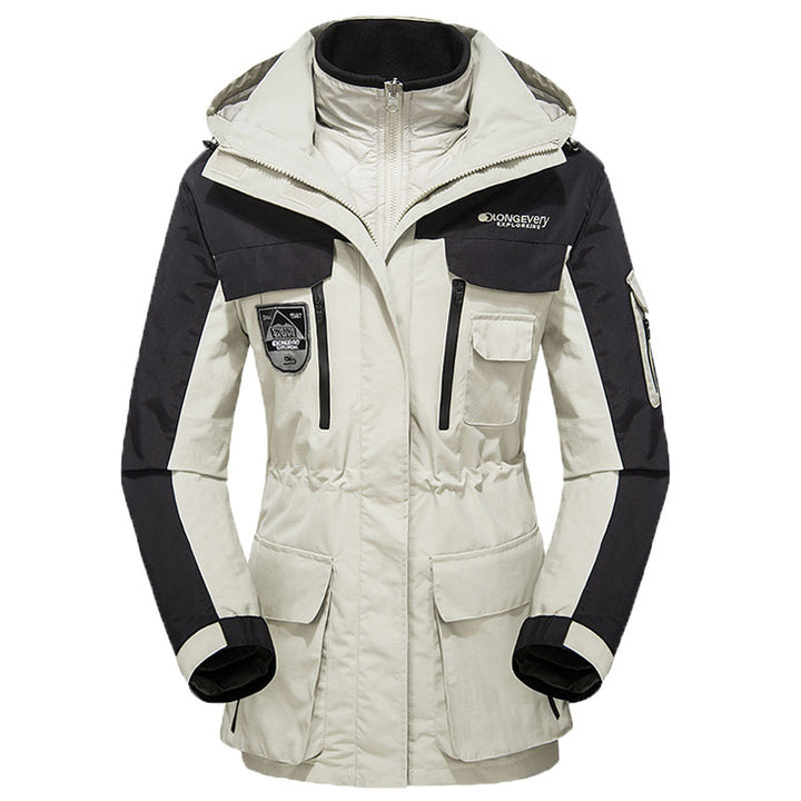 Men's waterproof breathable three-piece outdoor expedition jacket with hood and multifunction pockets Mune Fashion