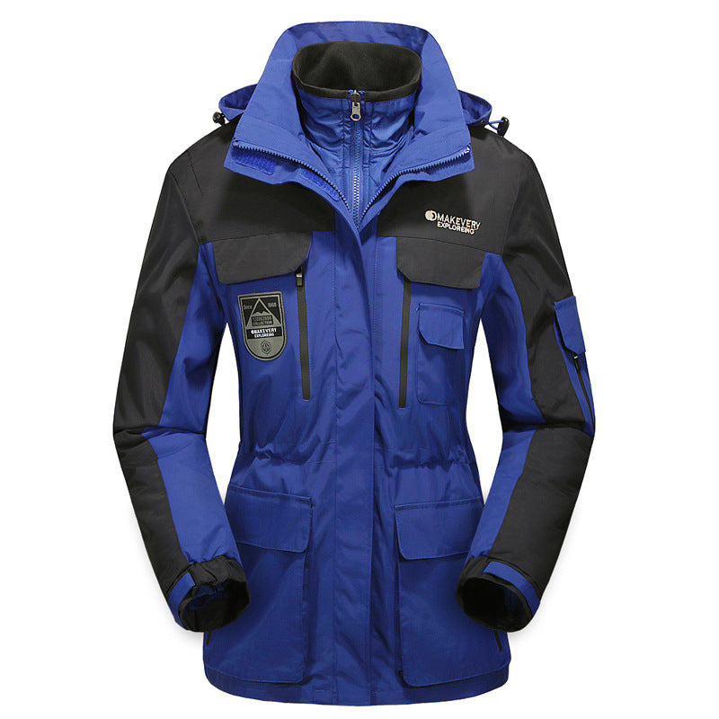 Men's waterproof breathable three-piece outdoor expedition jacket with hood and multifunction pockets Mune Fashion