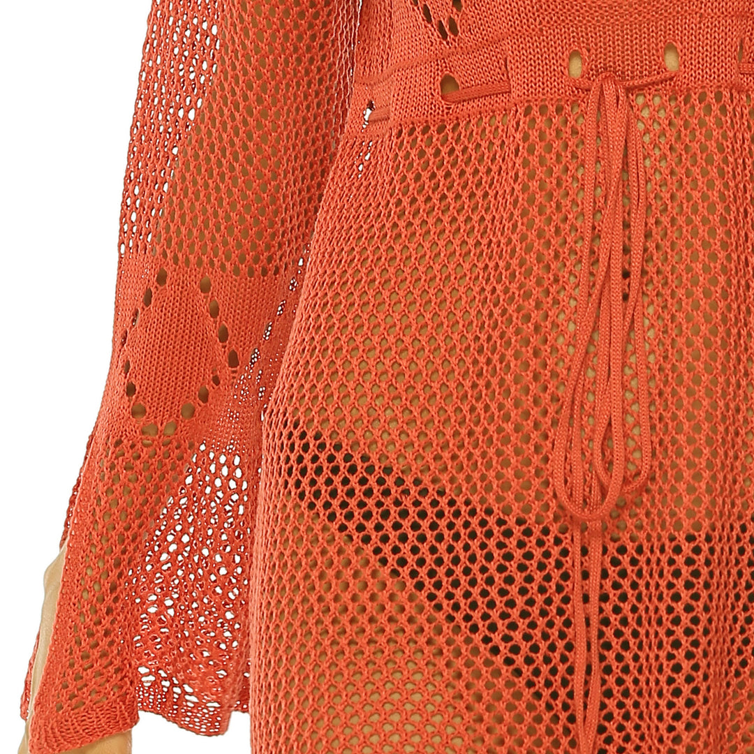 Ladies airy beach kimono with elegant crochet patterns Mune Fashion
