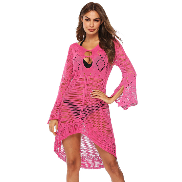 Ladies airy beach kimono with elegant crochet patterns Mune Fashion