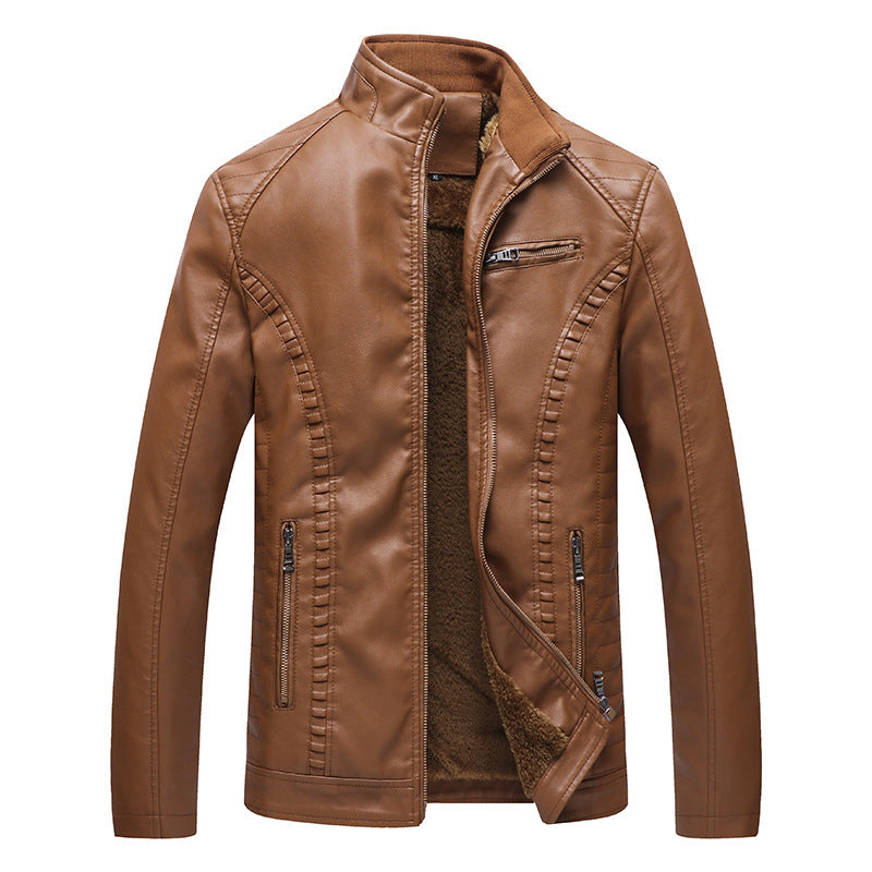 Men's Faux Leather Jacket with Soft Lining Mune Fashion