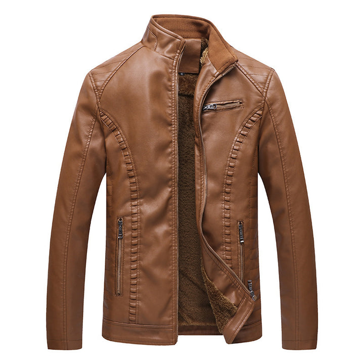 Men's Faux Leather Jacket with Soft Lining Mune Fashion