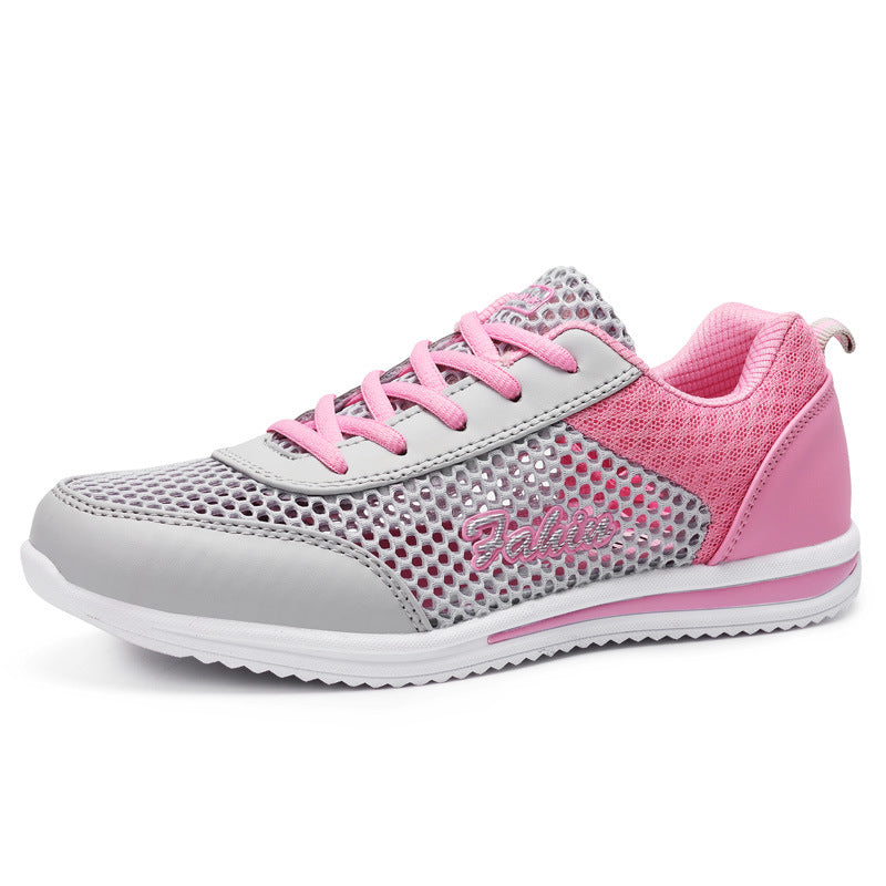 Women's lightweight mesh casual shoe with open-pored honeycomb structure, padded comfort insole, and flexible patterned sole Mune Fashion