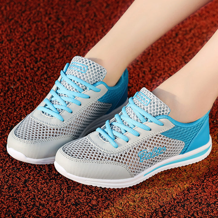 Women's lightweight mesh casual shoe with open-pored honeycomb structure, padded comfort insole, and flexible patterned sole Mune Fashion