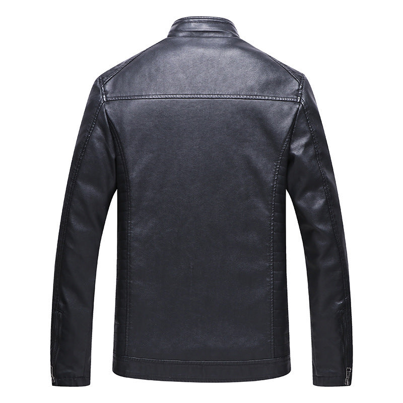 Men's Faux Leather Jacket with Soft Lining Mune Fashion