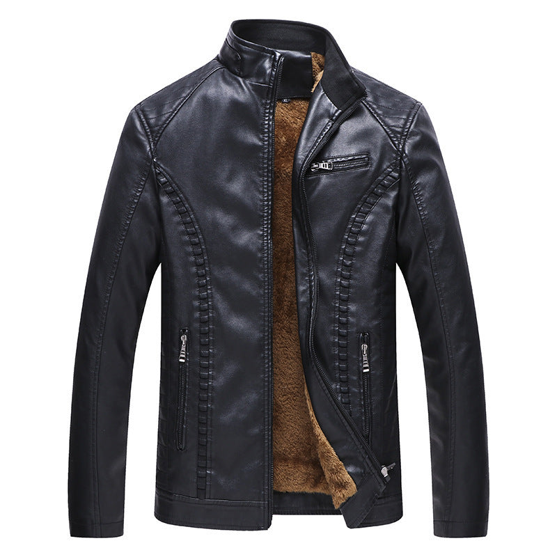 Men's Faux Leather Jacket with Soft Lining Mune Fashion