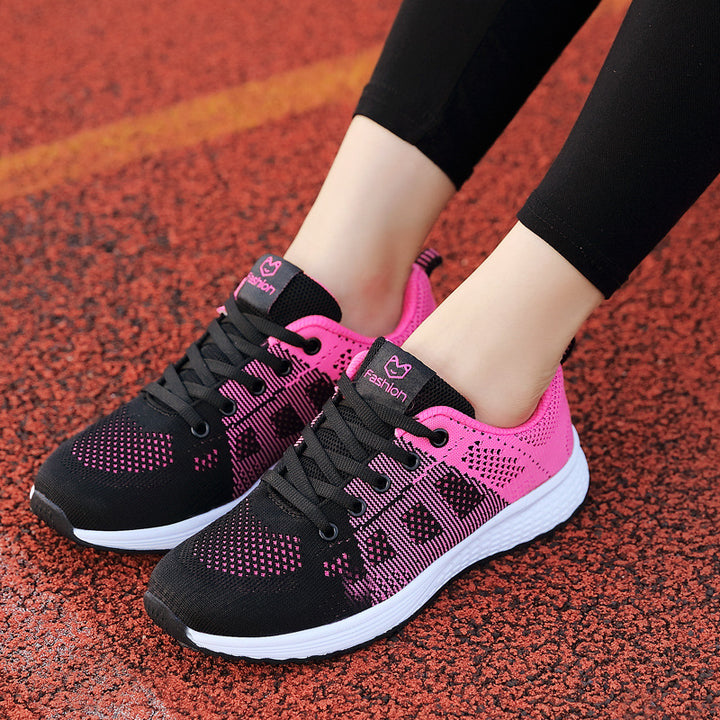 Women's breathable knitted running sneakers with seamless mesh upper and responsive foam cushioning Mune Fashion