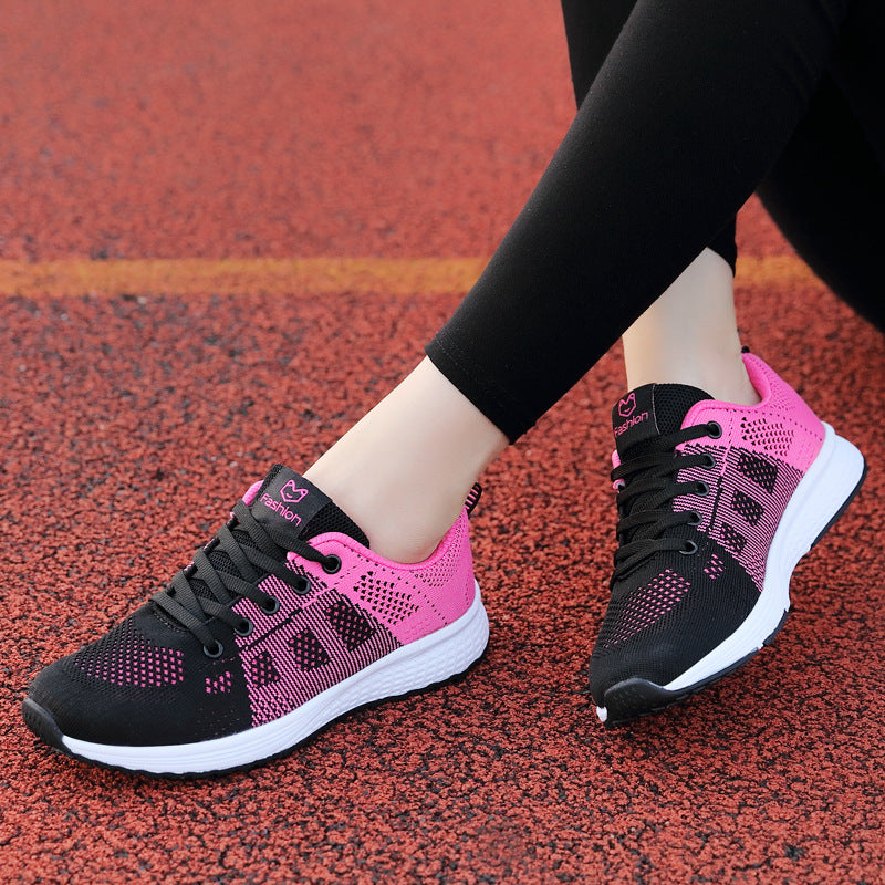 Women's breathable knitted running sneakers with seamless mesh upper and responsive foam cushioning Mune Fashion