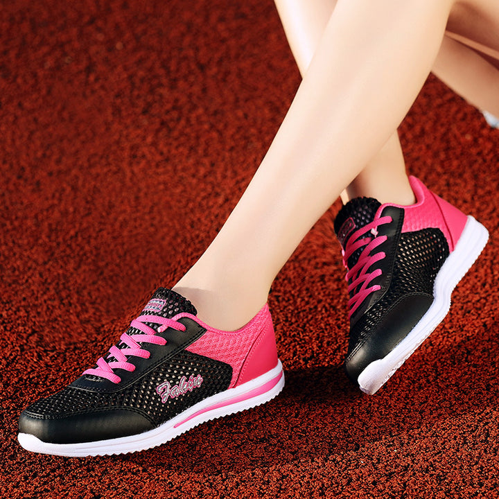 Women's lightweight mesh casual shoe with open-pored honeycomb structure, padded comfort insole, and flexible patterned sole Mune Fashion