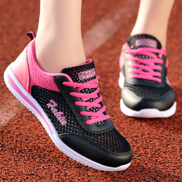 Women's lightweight mesh casual shoe with open-pored honeycomb structure, padded comfort insole, and flexible patterned sole Mune Fashion