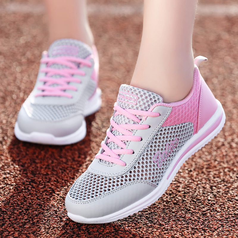 Women's lightweight mesh casual shoe with open-pored honeycomb structure, padded comfort insole, and flexible patterned sole Mune Fashion
