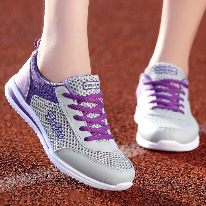 Women's lightweight mesh casual shoe with open-pored honeycomb structure, padded comfort insole, and flexible patterned sole Mune Fashion