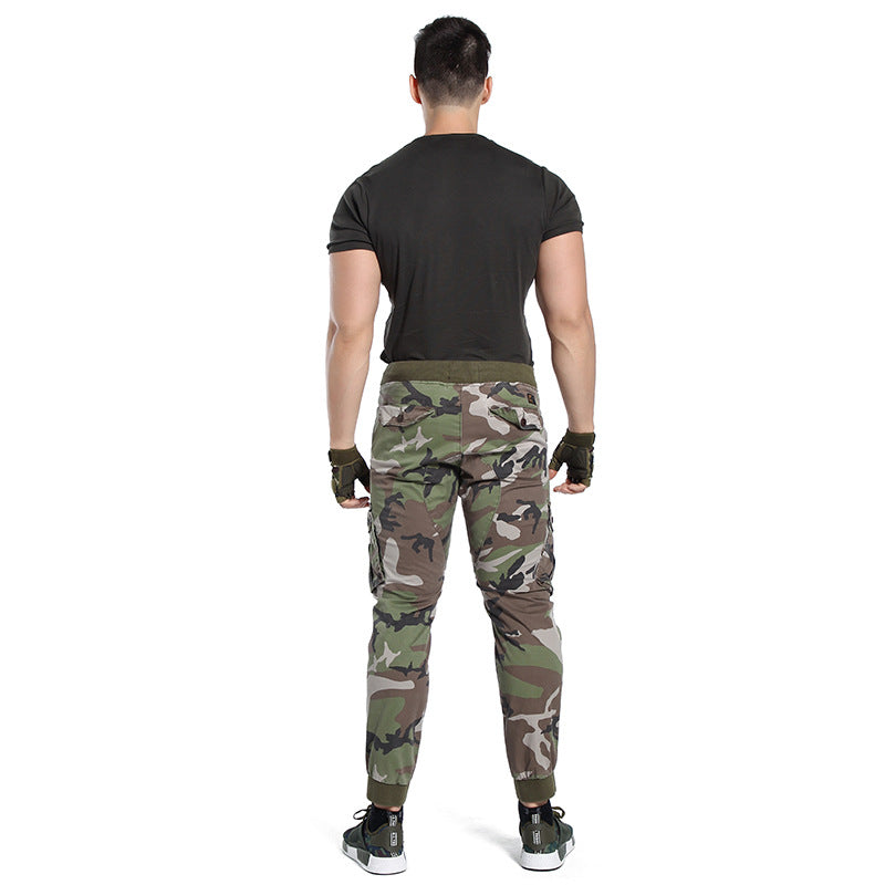 Men's cargo pants in army style with elastic waistband, drawstring, and cuffs Mune Fashion