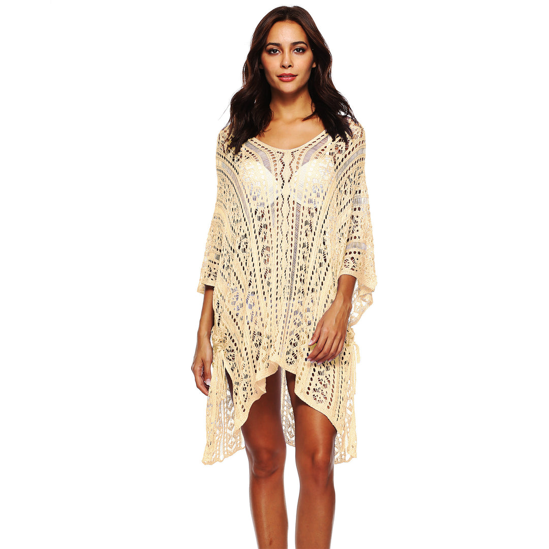 Women casual crochet kaftan with stylish V-neck Mune Fashion