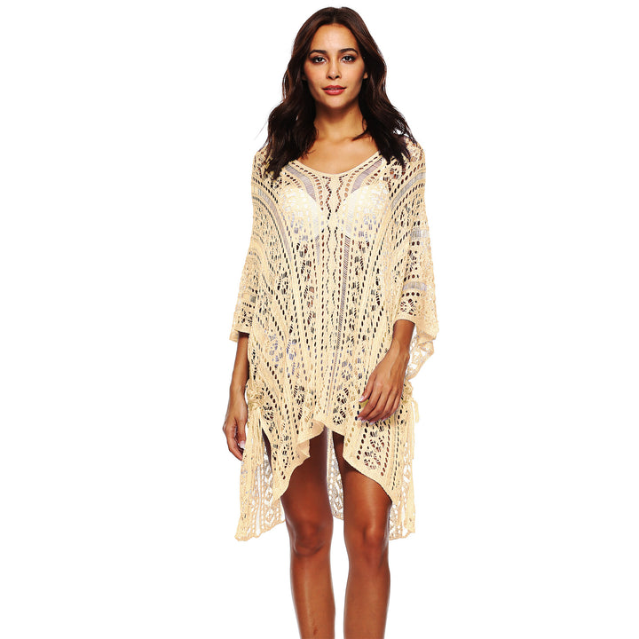 Women casual crochet kaftan with stylish V-neck Mune Fashion