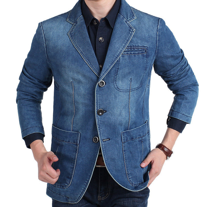 Men's Fashionable Denim Casual Blazer Mune Fashion