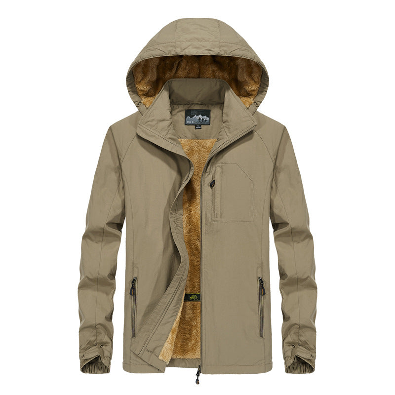 Men's softshell outdoor jacket with teddy lining, windproof and hood Mune Fashion