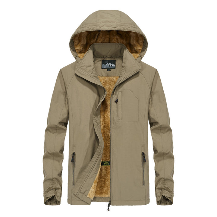 Men's softshell outdoor jacket with teddy lining, windproof and hood Mune Fashion