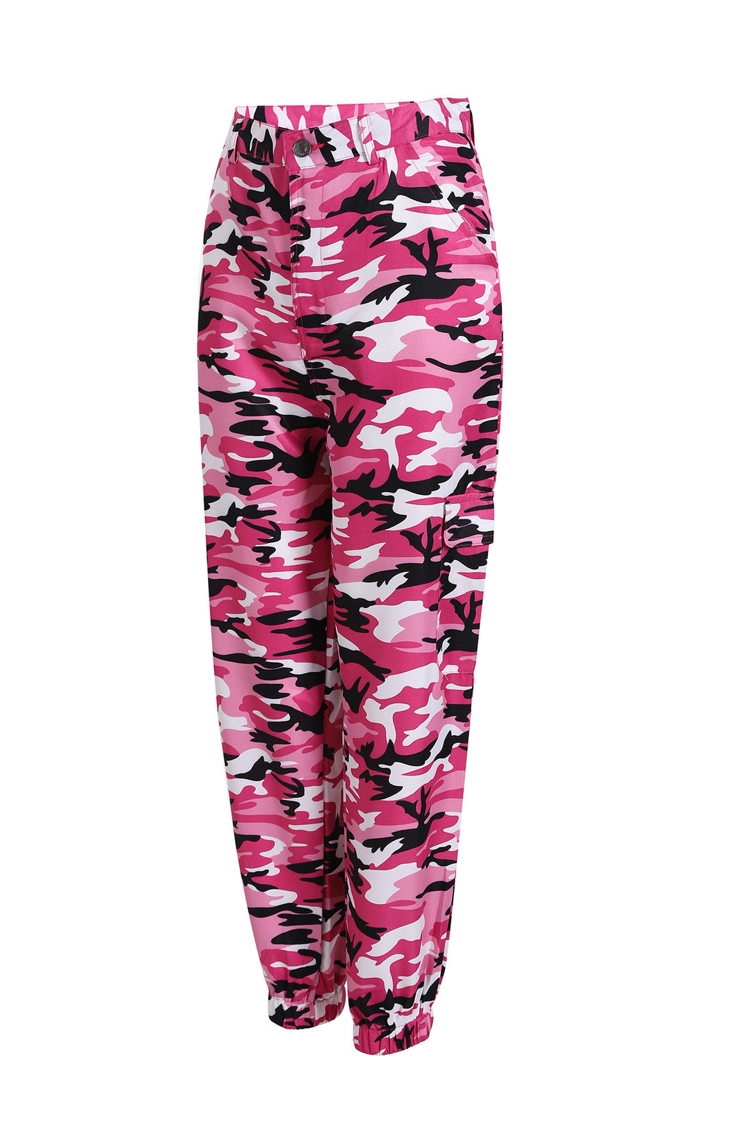 Women's cargo pants with urban camouflage print and elastic waistband Mune Fashion