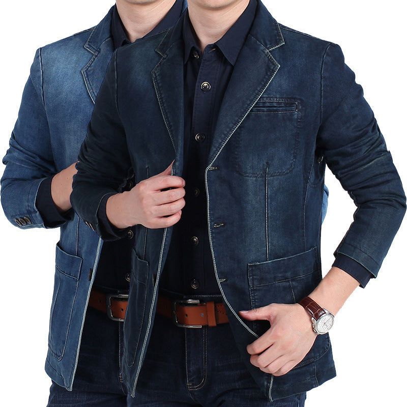 Men's Fashionable Denim Casual Blazer Mune Fashion