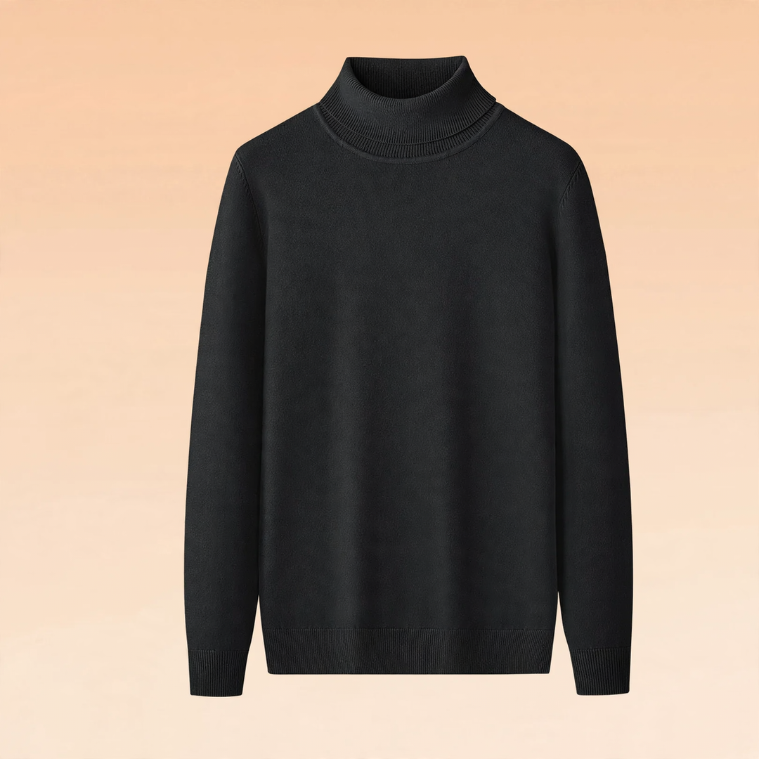 Warmer men's turtleneck sweater, lined