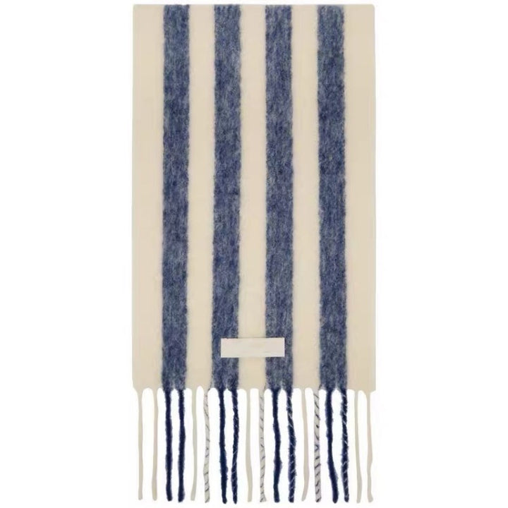 Striped scarf made of mohair and alpaca wool, 250x40cm