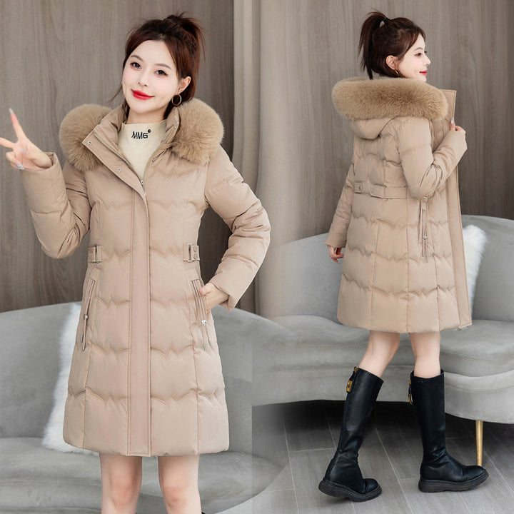 Women’s quilted jacket, mid-length, with double zipper