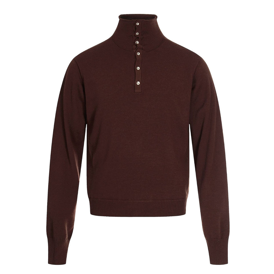 Unisex knitted sweater, oversized, stand-up collar