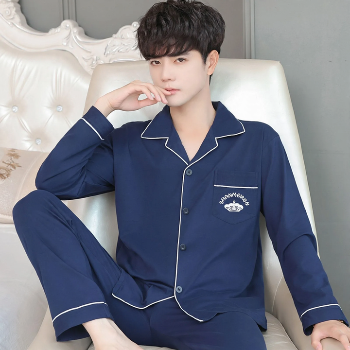Men's Pajama Set, 100% Cotton, Long Sleeve