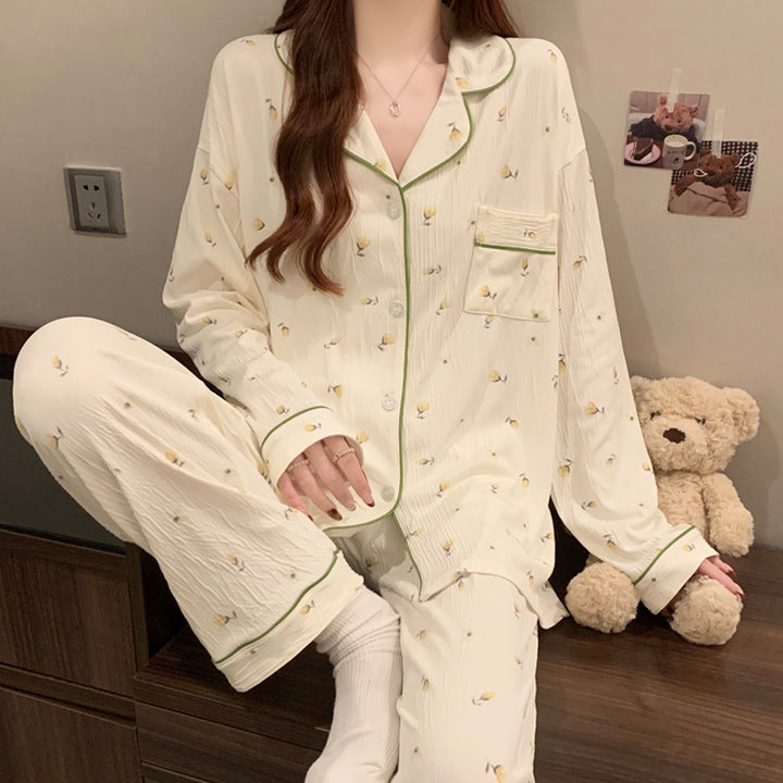 Women's Pajama Set, Long Sleeve, Buttoned, Christmas Design