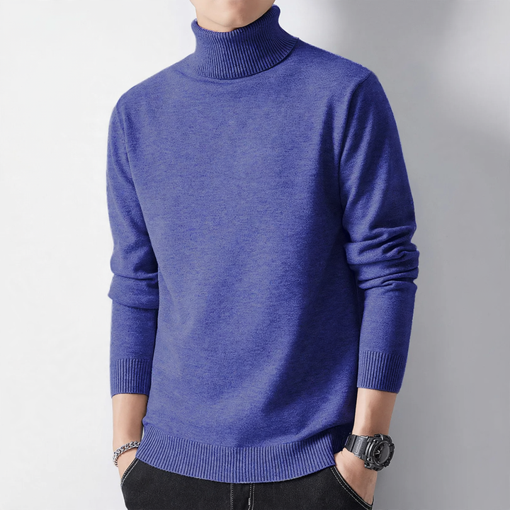 Men's turtleneck sweater, warm lined, winter