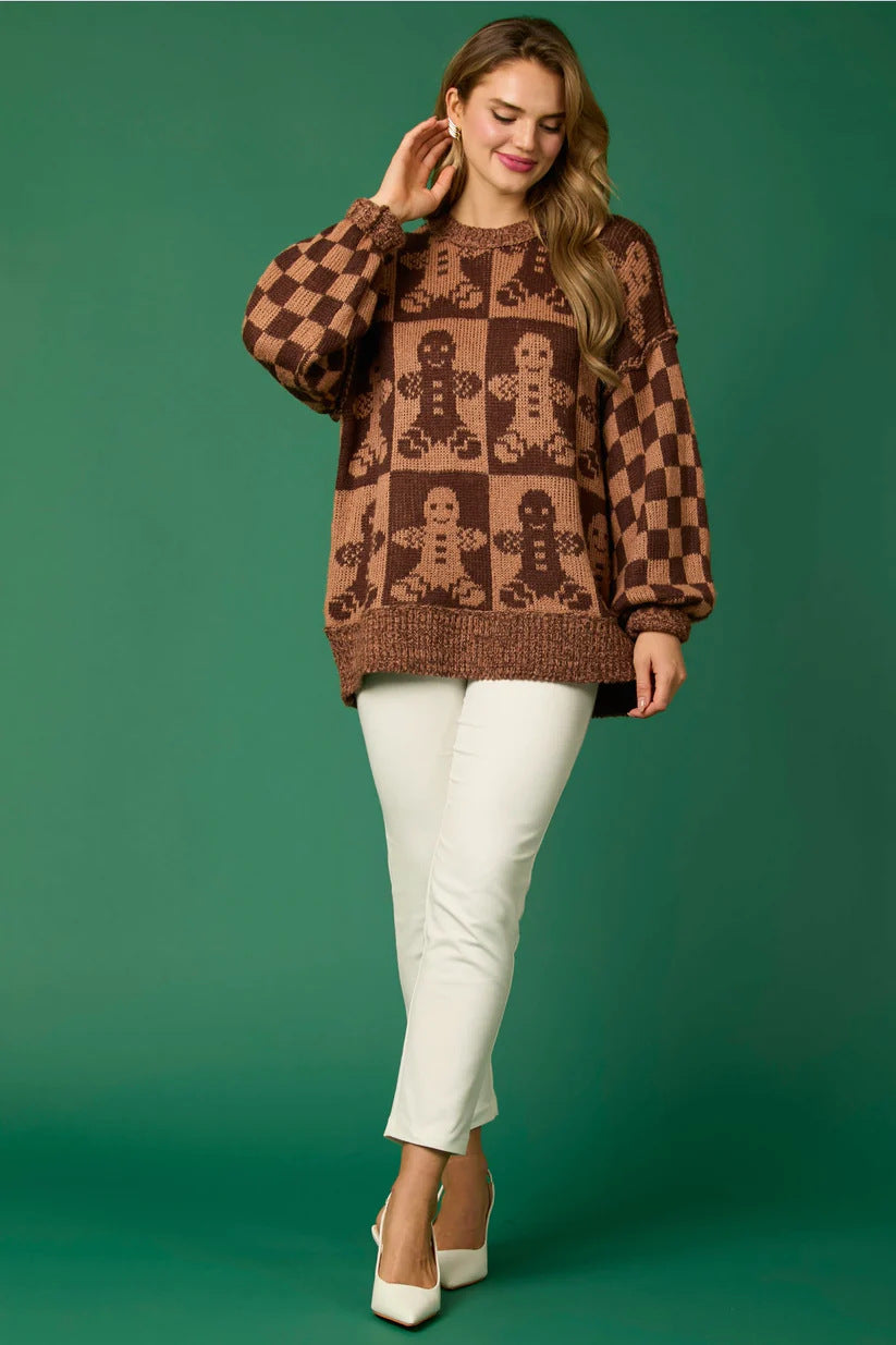 Mune | Candy Cane Christmas Pins & Gingerbread Man Knit Sweater