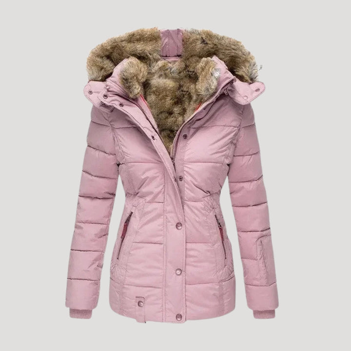 Mune | Women's Padded Winter Coat with Faux Fur Collar Jacket