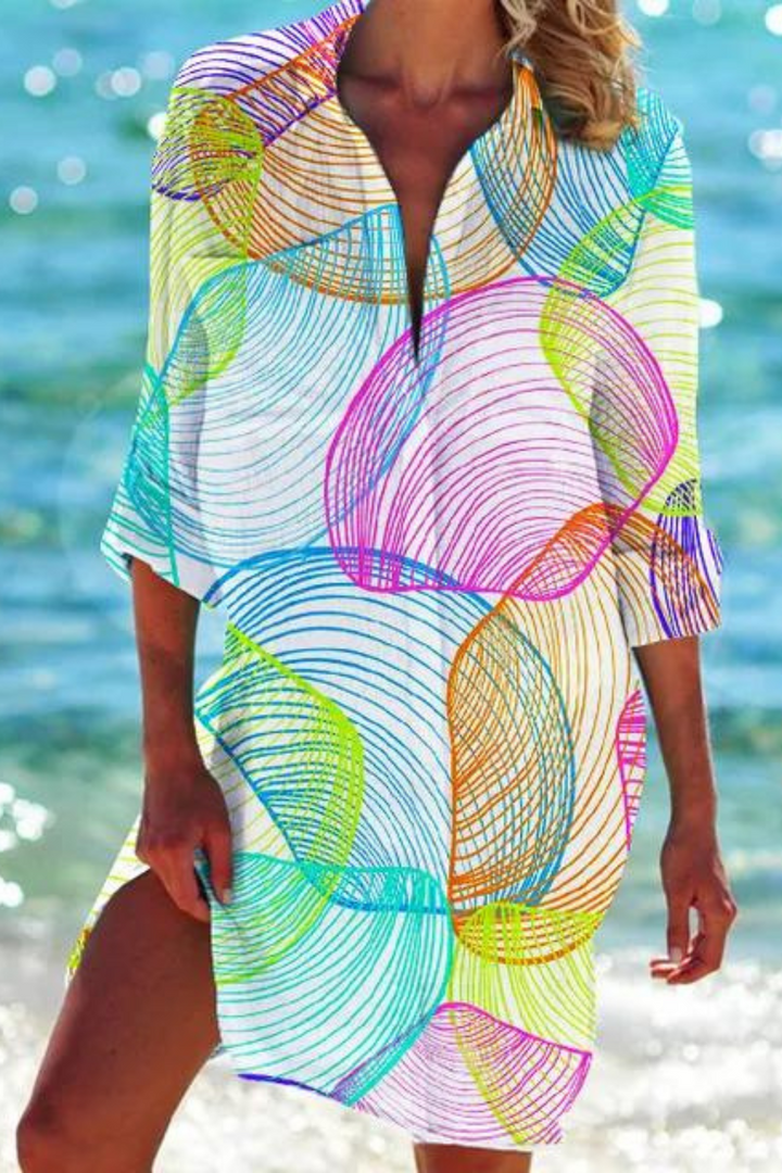 Mune | Long Beach Blouse with Marine Motif