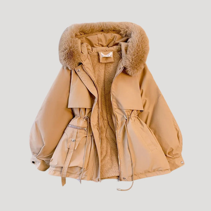 Mune | Women's winter parka coat with faux fur hood